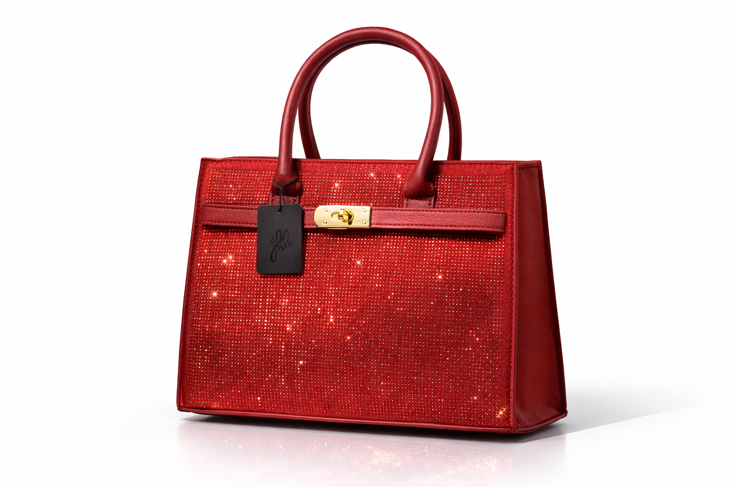 Handtasche Schloss Strass Umhängetasche Rot Bordeaux Statement Yehwang