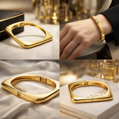 Armband Quadratisches Federarmband Golfarben Mode Fashion Amorino