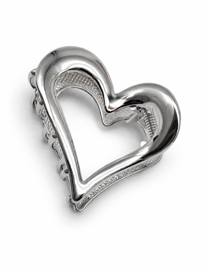 Haarklammer Silver Heart das Silberne Herz metall Love Liebe Romantik Yehwang