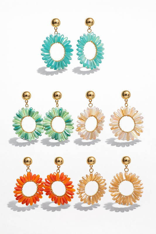 Biba Ohrringe Ohrhänger Crystal Kreise Farben Urlaub Sommer Nickelfrei