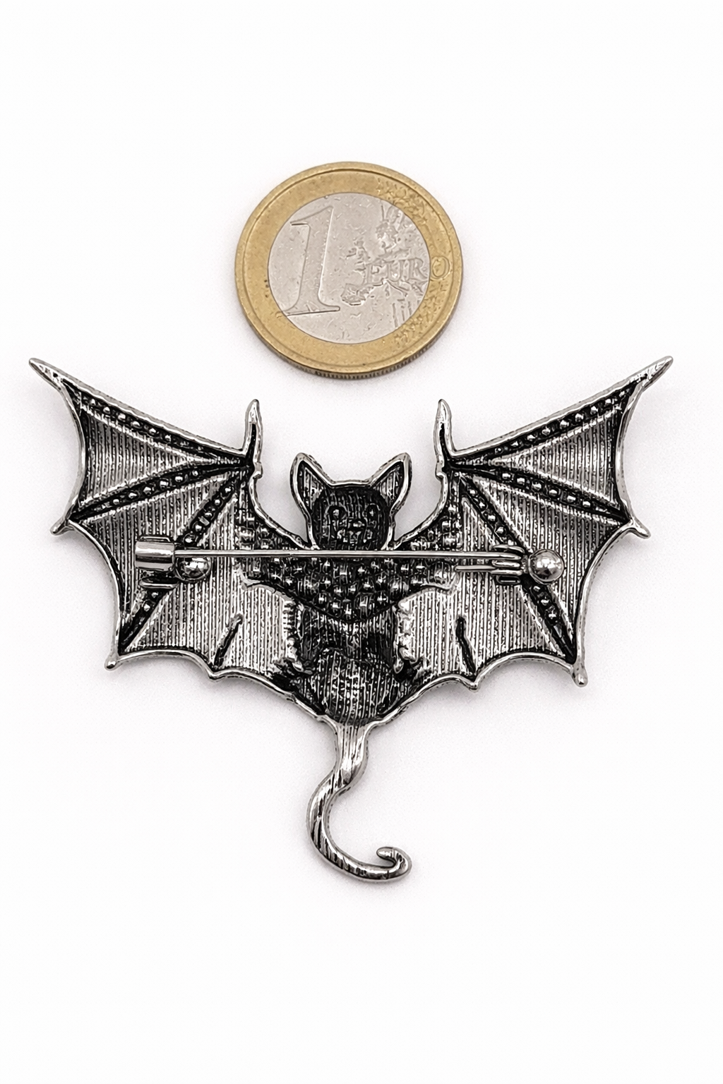 Brosche Fledermaus Blau Modeschmuck Straß Retro Sammlerstück