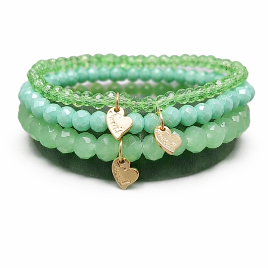 Armband-Set elastisch Meeresgrün Grün Nickelfrei Natur frei Sweet7