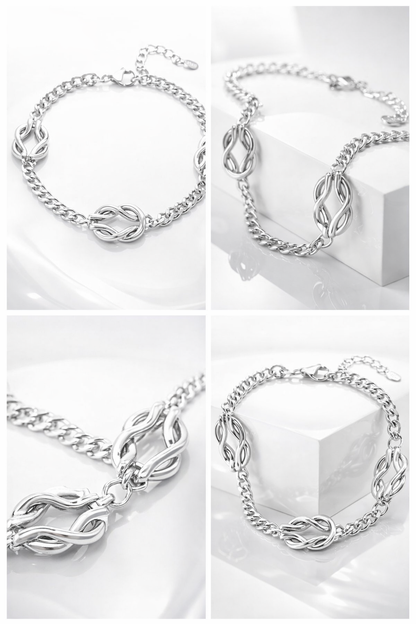 Armband "Love Knot" Silberfarbenes Armband Unisex Nickelfrei Yehwang