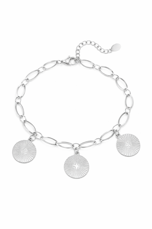 Armband 3 Münzen-Armband Silberfarben Kombinierbar Nickelfrei Yehwang