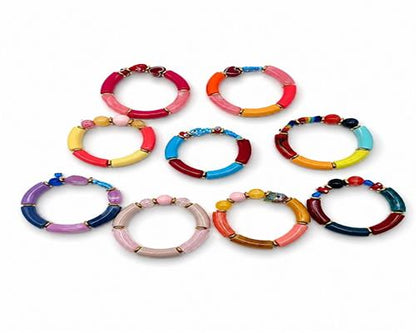 Armband Bunt Elastisch Regenbogen Fisch Ente Happy Fröhlich