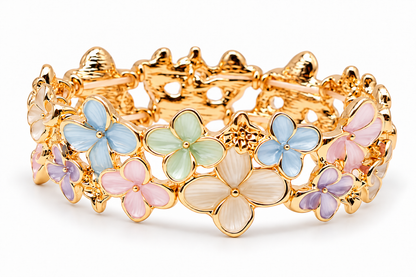 Armband Elastisch Blumen Floral Pastell Ardoné Nickelfrei