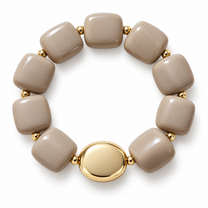 Halskette Armband klobig elastisch Lila Toffee Bordeaux Set