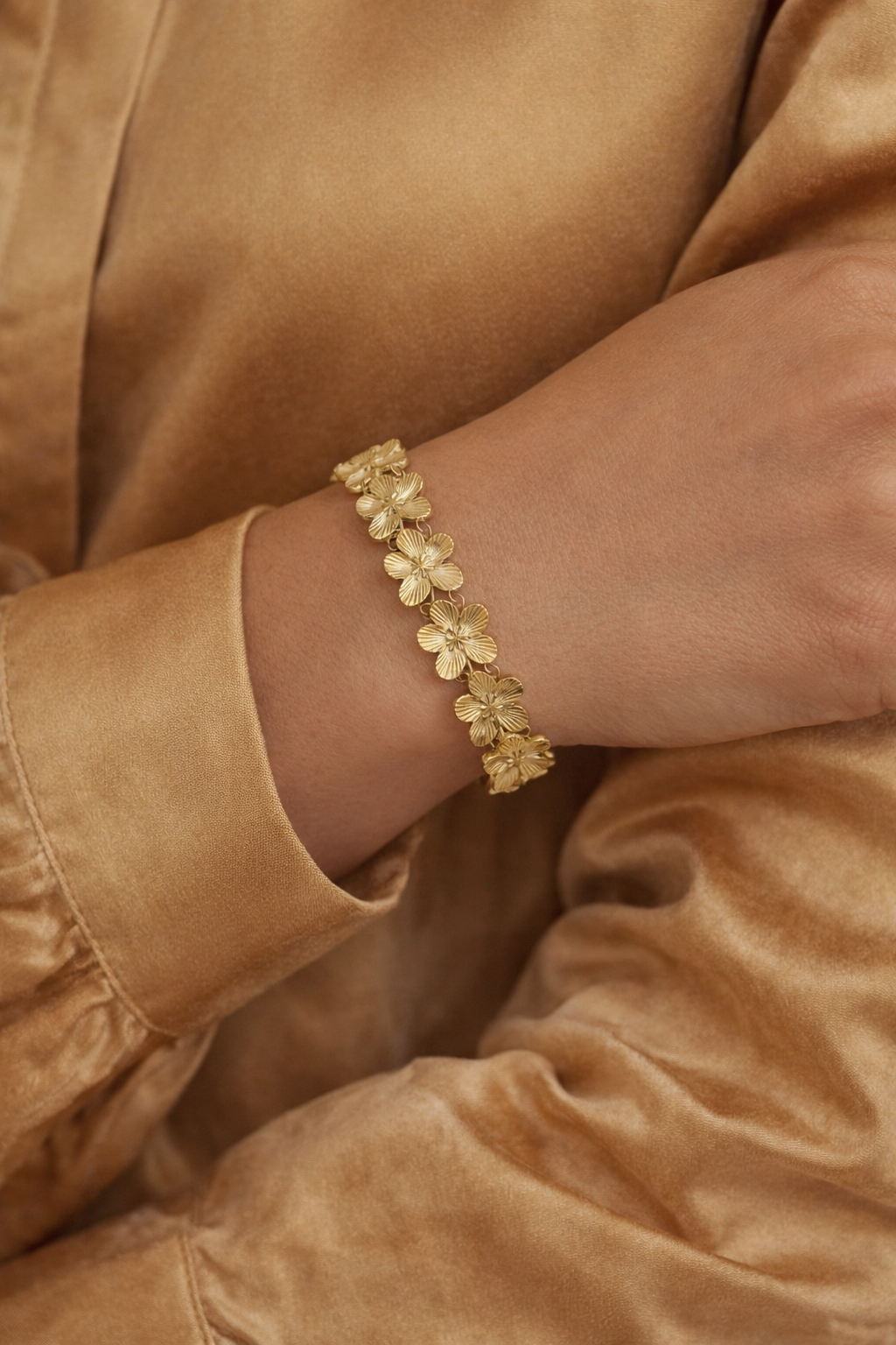 Armband Armreif Goldfarben Blumen goldene Vergissmeinnicht nickelfrei Sweet7