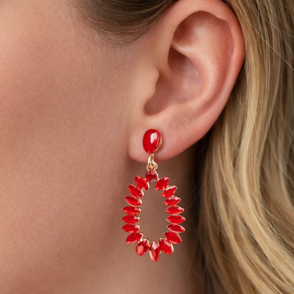 Ohrringe Orhhänger tropfenform Farben Nickelfrei Cat-Eye Stones Sweet7