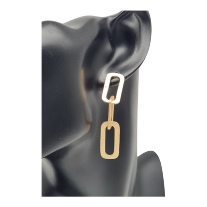 Ohrringe Ohrhänger Matt goldene Glieder Relief Nickelfrei Sweet7 elegant