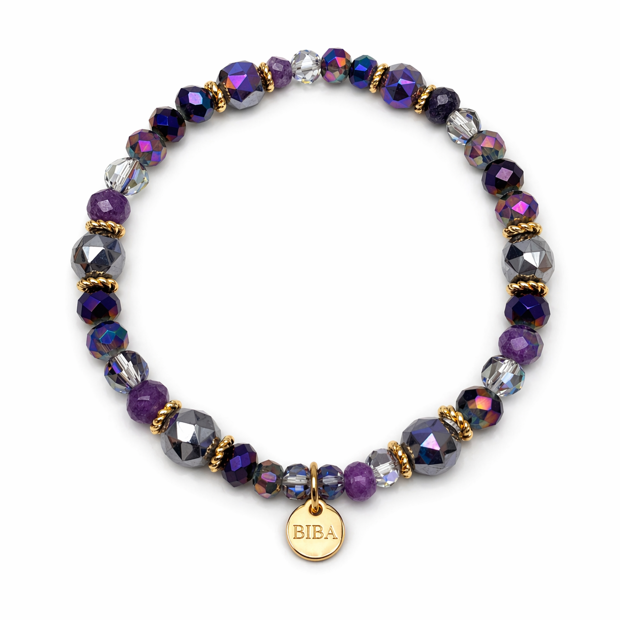 Armband elastisch Crystal Steinchen Grau, Lila- oder Schwarz Trend Sommer Biba
