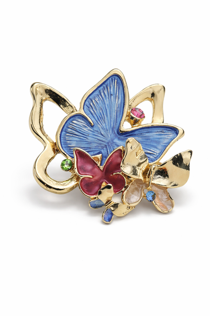 Brosche Schmetterling Magnet Blau Sommer Frühling Statement Natur