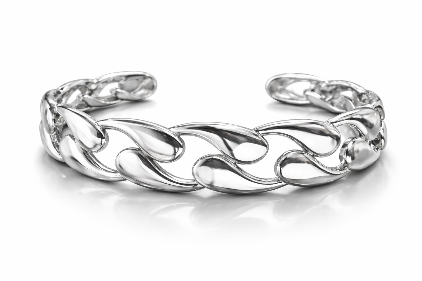 Armreif Eleganter Tropfen-Edelstahl-Armreif Silberfarben Trend Commos