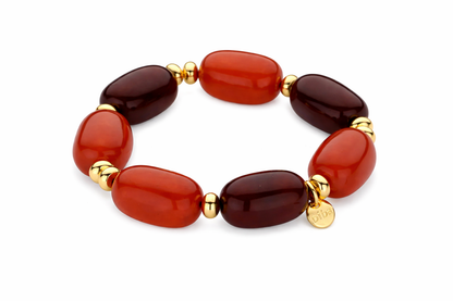 Armband Elastisches Big Resin Pearls Brombeere Kirsch Farben Biba