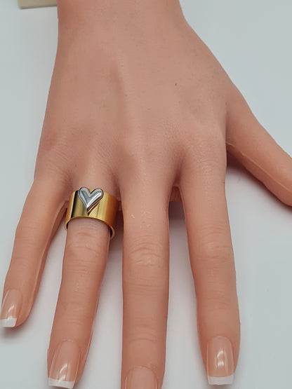 Amorino Ring, verstellbarer Ring Nickelfrei Gold silber herz liebe romantik treue