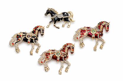 Brosche Lebkuchenpferd Pferd reiten Natur Dressur