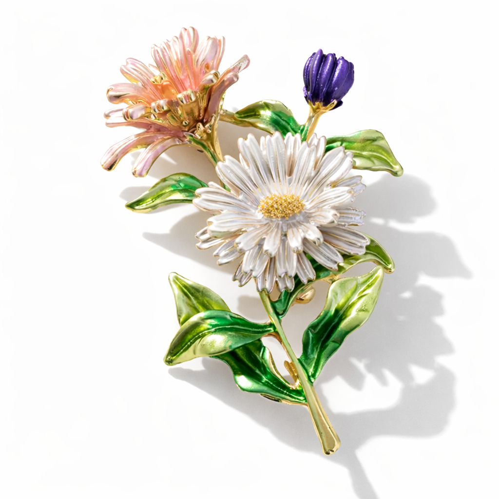 Brosche Ringelblume Blumen Anstecknadel Trend Garten Natur