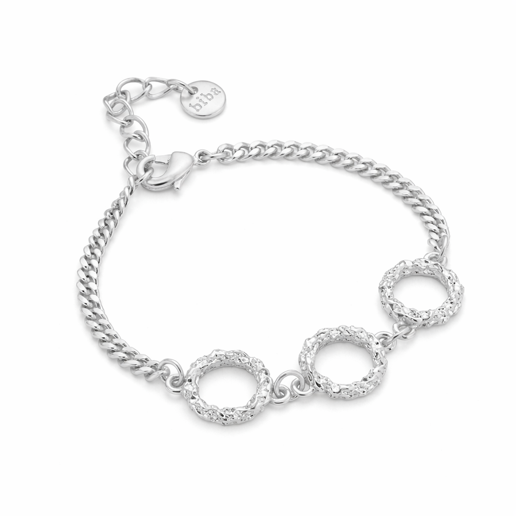 Armband "3 silver Rings" Elegant filigran Stilvoll Nickelfrei Biba
