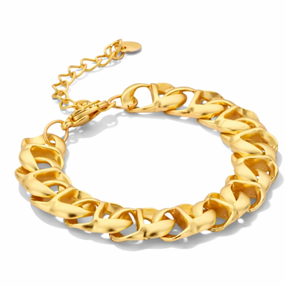 Armband Gliederarmband in Matt Goldfarben mit gedrehte Glieder Statement Biba