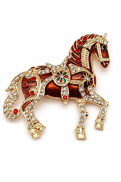 Brosche Lebkuchenpferd Pferd reiten Natur Dressur