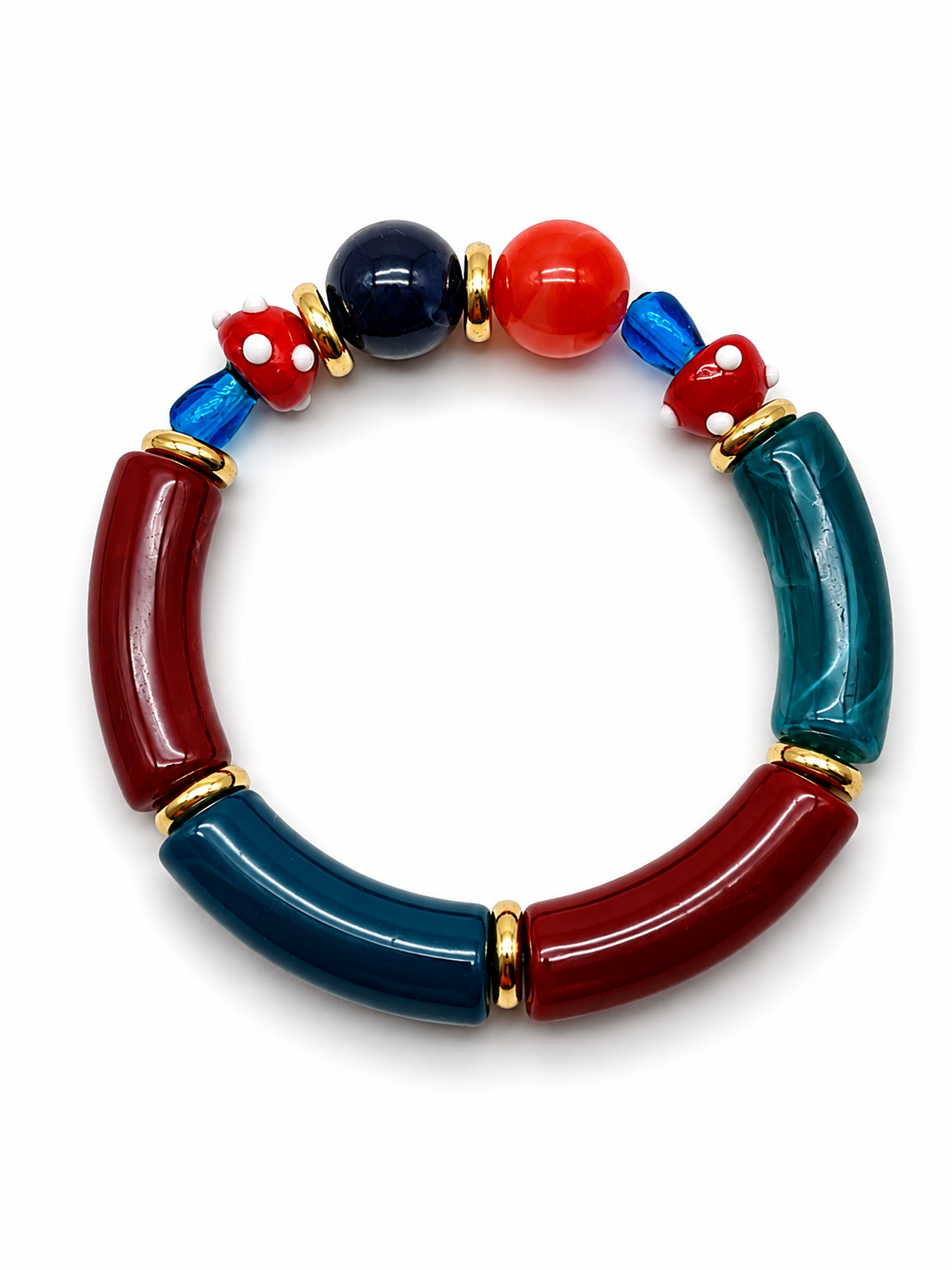 Armband Blau Orange Lila Bordeaux Naturtöne Trend elastisch (Kopie)