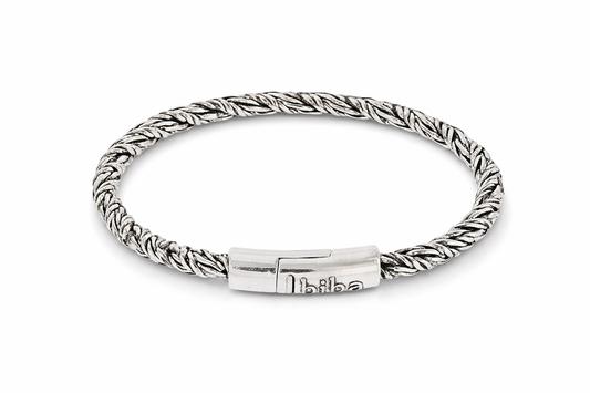 Armband Antik Silberfarben Unisex Gedrehte Gliedern Nickelfrei Biba