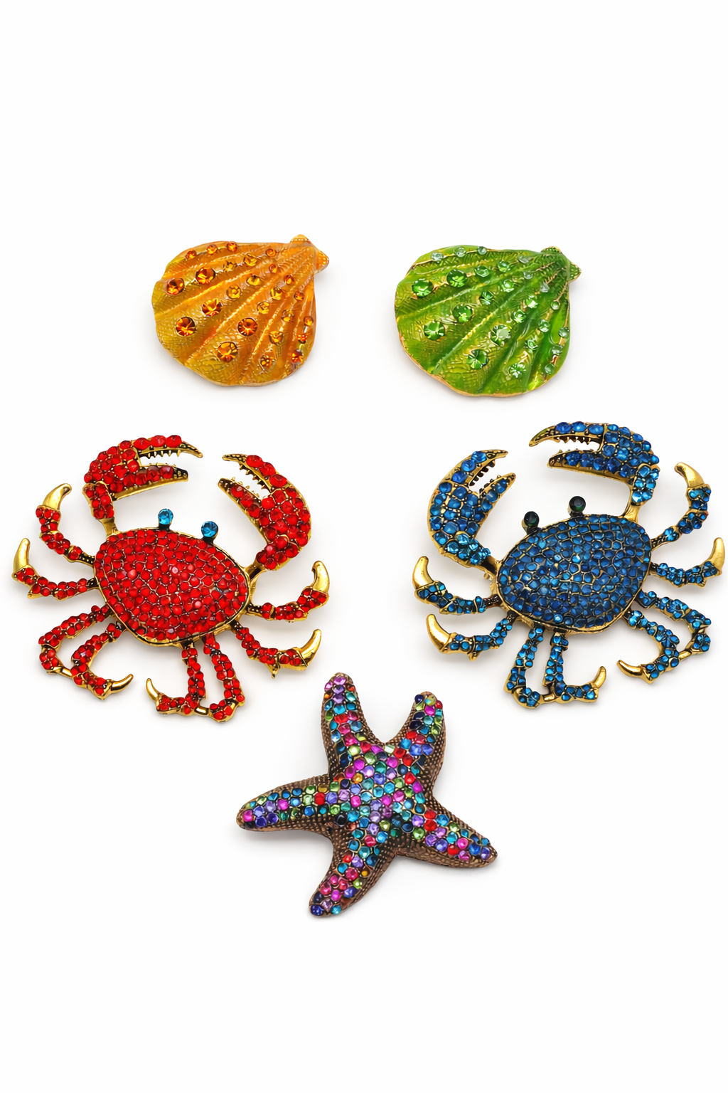 Brosche Muschel Krebs Seestern Urlaub Strand Meer Aquarium