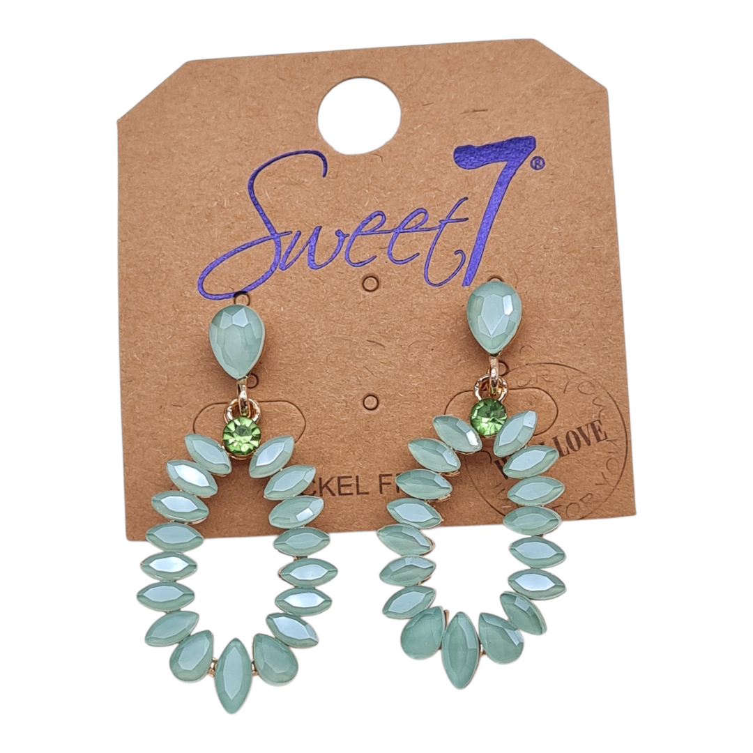 Ohrringe Orhhänger tropfenform Farben Nickelfrei Cat-Eye Stones Sweet7