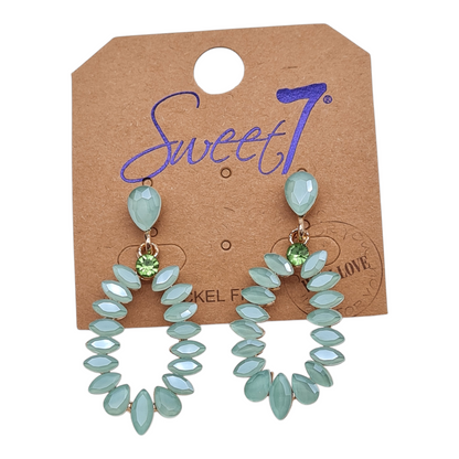 Ohrringe Orhhänger tropfenform Farben Nickelfrei Cat-Eye Stones Sweet7