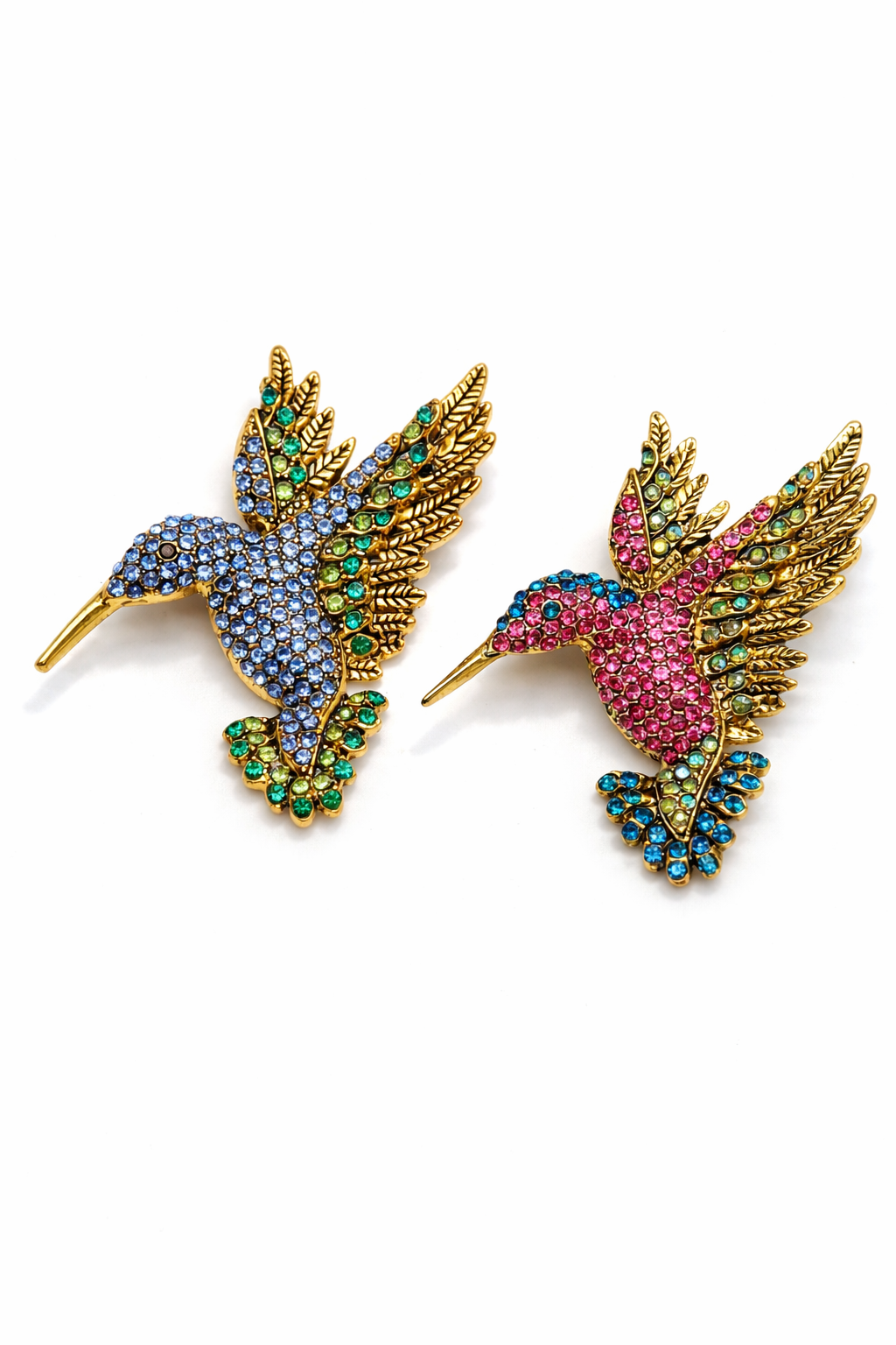 Brosche Kolibri Blau Pink Amazonas Vogel Vögel Trend hummingbird