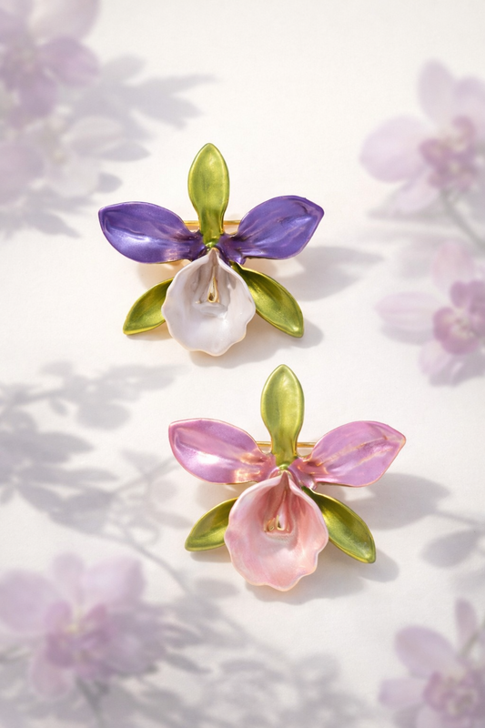 Brosche Orchidee Blumen Tropen Amazonas Anstecknadel Unisex Garten