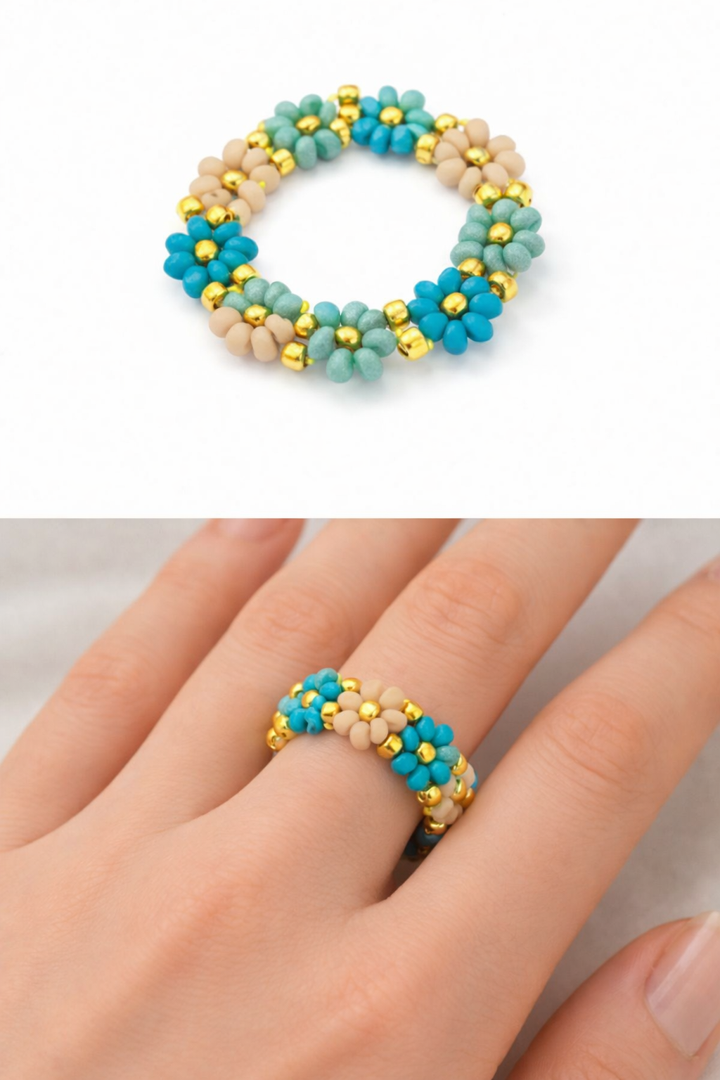 Ringe Elastische "Flower Power Ringe" Trend 2026 Miyuki Perlen Biba