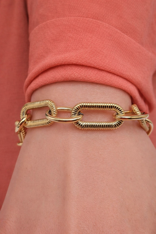 Armband Gliederarmband Gold 20,5 + 3 cm Unisex elegant matt Nickelfrei Sweet7