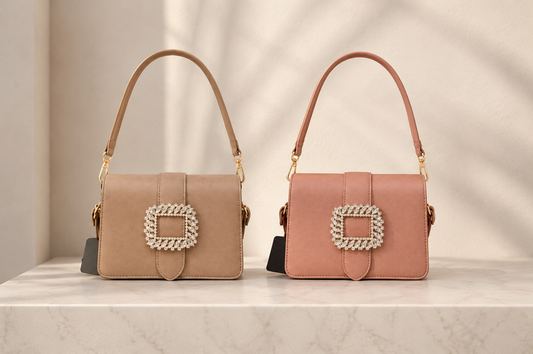 Umhängetasche mit Prunkschnalle Schultertasche Straß Party Hochzeit Fest Yehwang