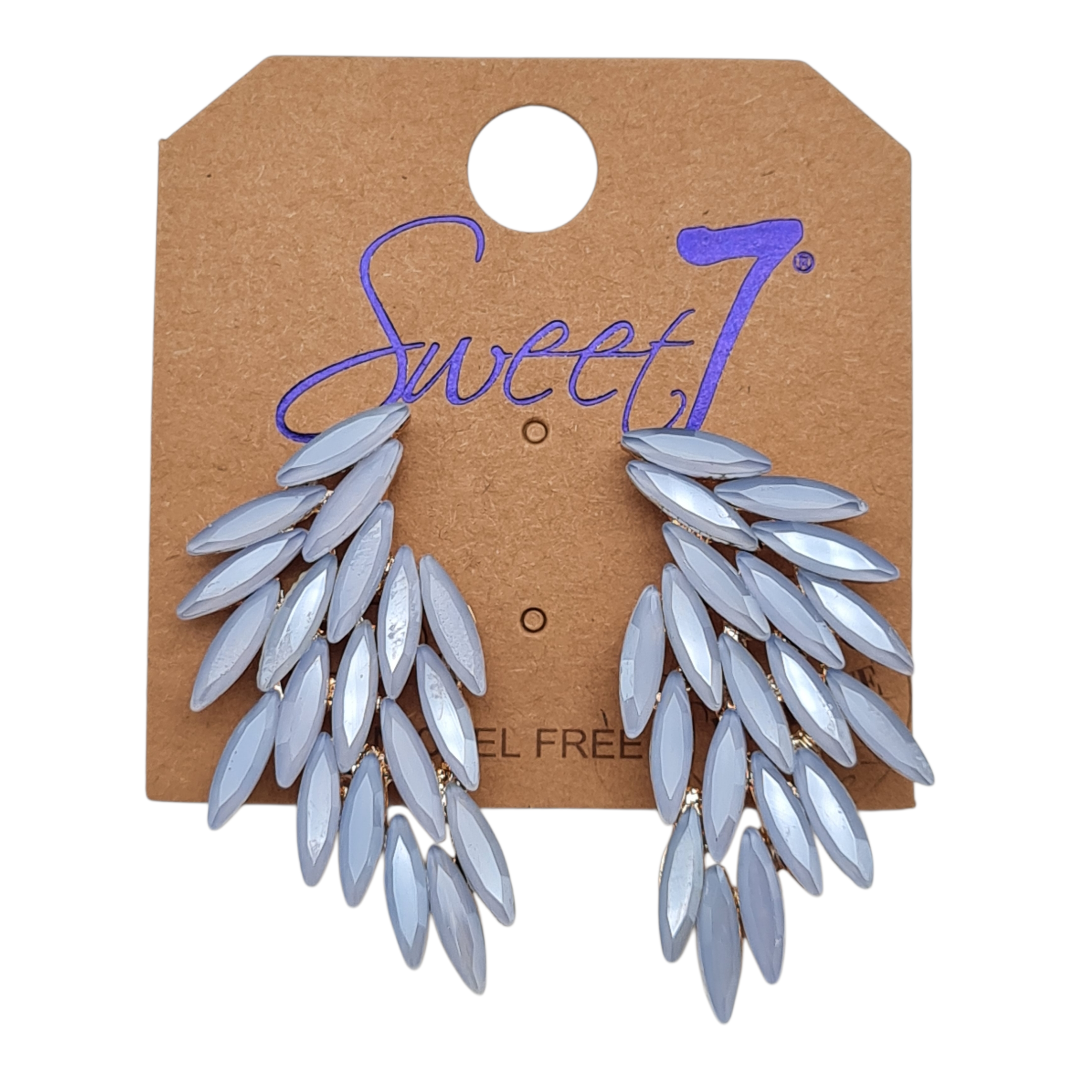 Ohrringe Ohrhänger Flügel Cat-Eye Stones Nickelfrei Sweet7 Rosa Lavendel