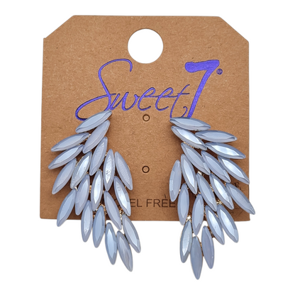 Ohrringe Ohrhänger Flügel Cat-Eye Stones Nickelfrei Sweet7 Rosa Lavendel
