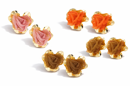 Ohrhänger goldfarben Ohrstecker Orange Schwarz Braun Rosa Nickelfrei Yehwang