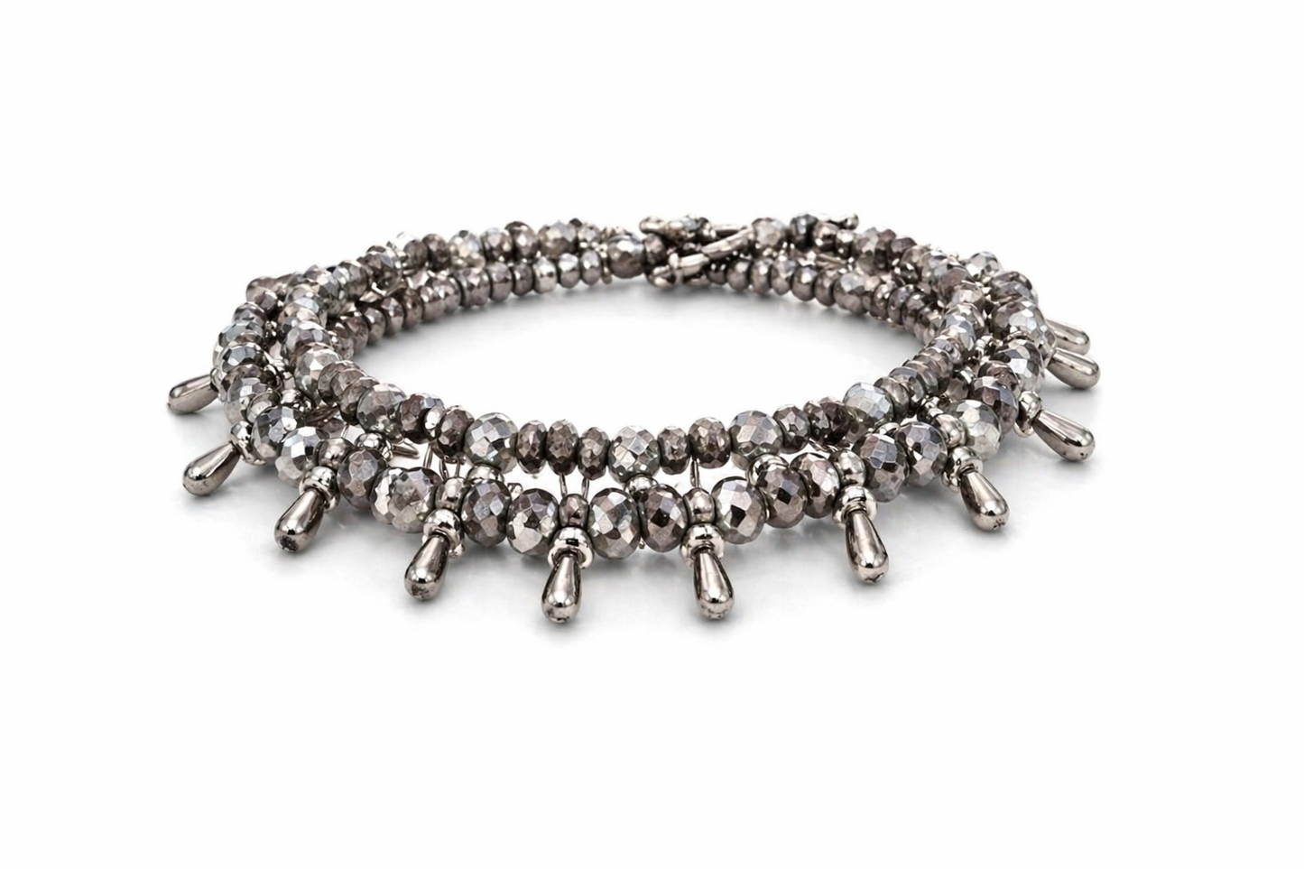 Armband 3-fach AArmband 3-fach Armband Tropfenarmband Grau-töne Ibiza Trend Bibarmband Tropfenarmband Grau-töne Ibiza Trend Biba