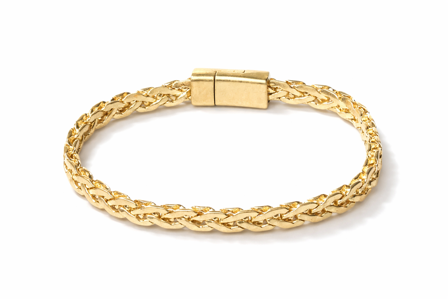Armband Gliederkette burnished gold Unisex geflochtenen Glieder Nickelfrei Biba