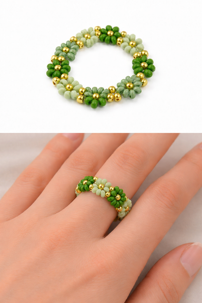 Ringe Elastische "Flower Power Ringe" Trend 2026 Miyuki Perlen Biba