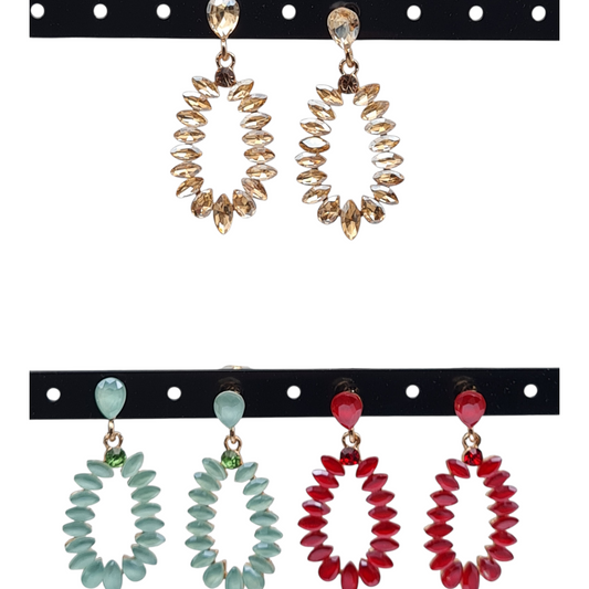 Ohrringe Orhhänger tropfenform Farben Nickelfrei Cat-Eye Stones Sweet7