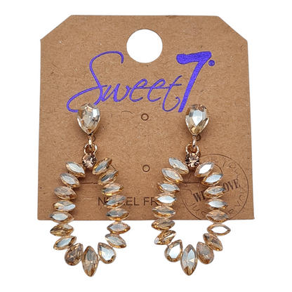 Ohrringe Orhhänger tropfenform Farben Nickelfrei Cat-Eye Stones Sweet7