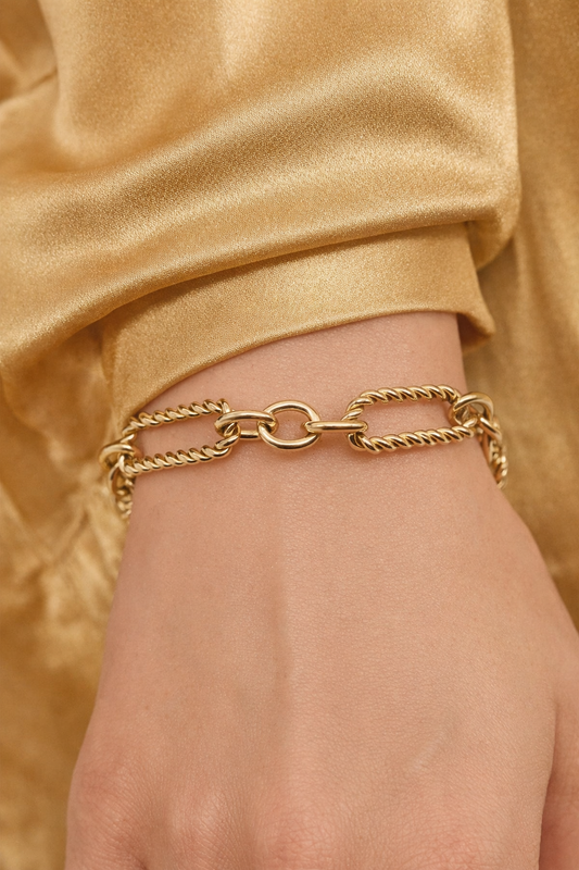 Armband Doppel Gliederarmband Gold 19 + 3 cm Unisex Sweet7 Nickelfrei