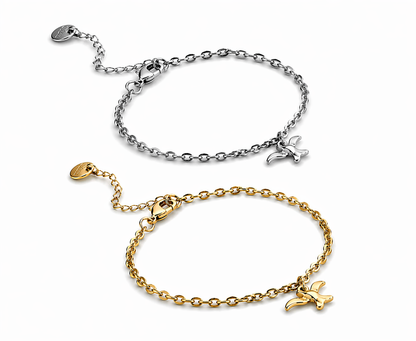 Armband Bettelarmband Matt Goldfarben oder Matt Silberfarbene Möwe Biba