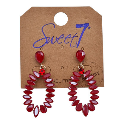Ohrringe Orhhänger tropfenform Farben Nickelfrei Cat-Eye Stones Sweet7