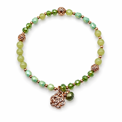 Armband elastisch in Grüntöne mit Anhänger Mandala Trend Sommer Biba