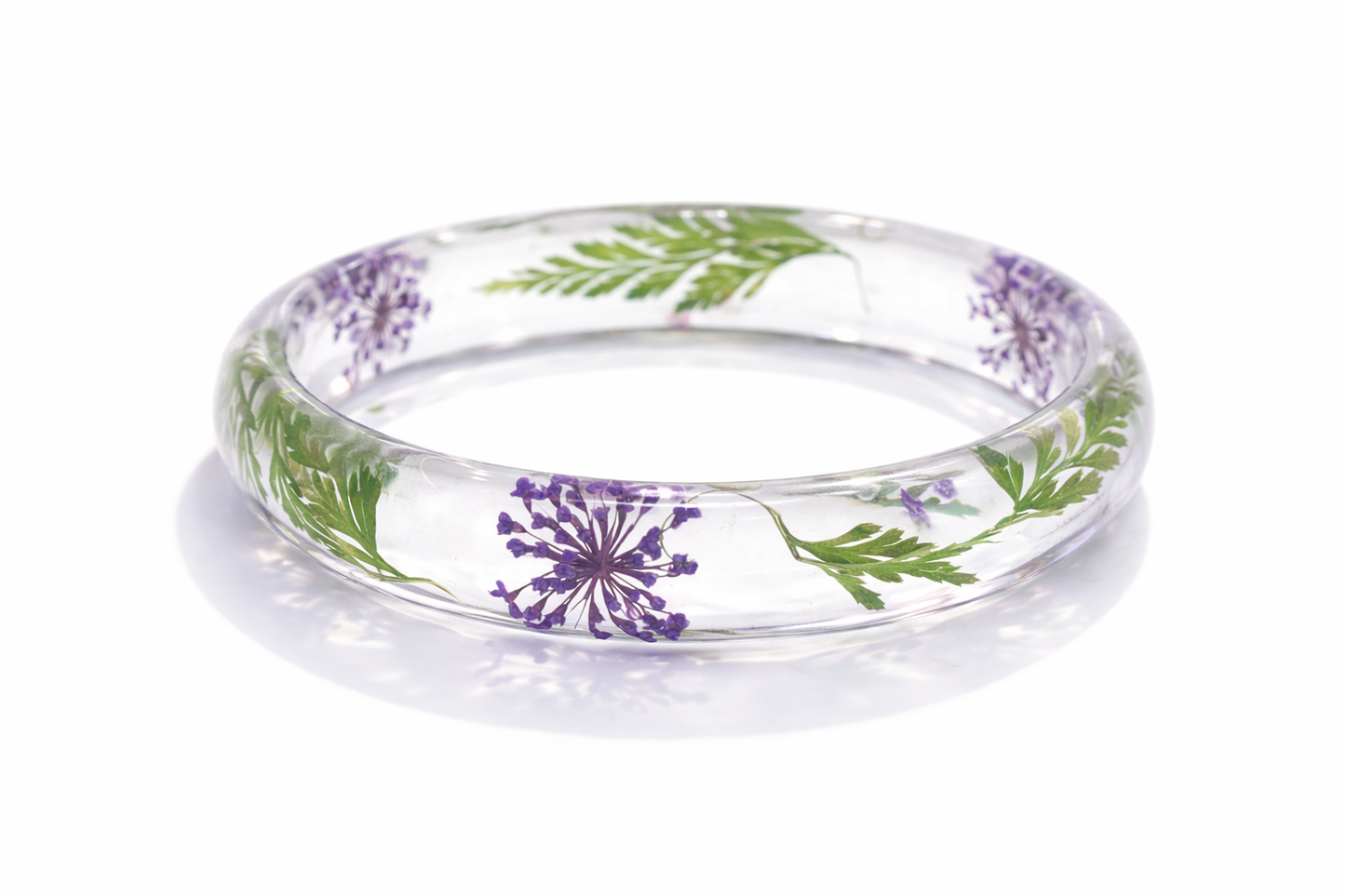 Armreif Acryl Transparent Blumen Blätter kombinierbar nickelfrei Trend Cosmos