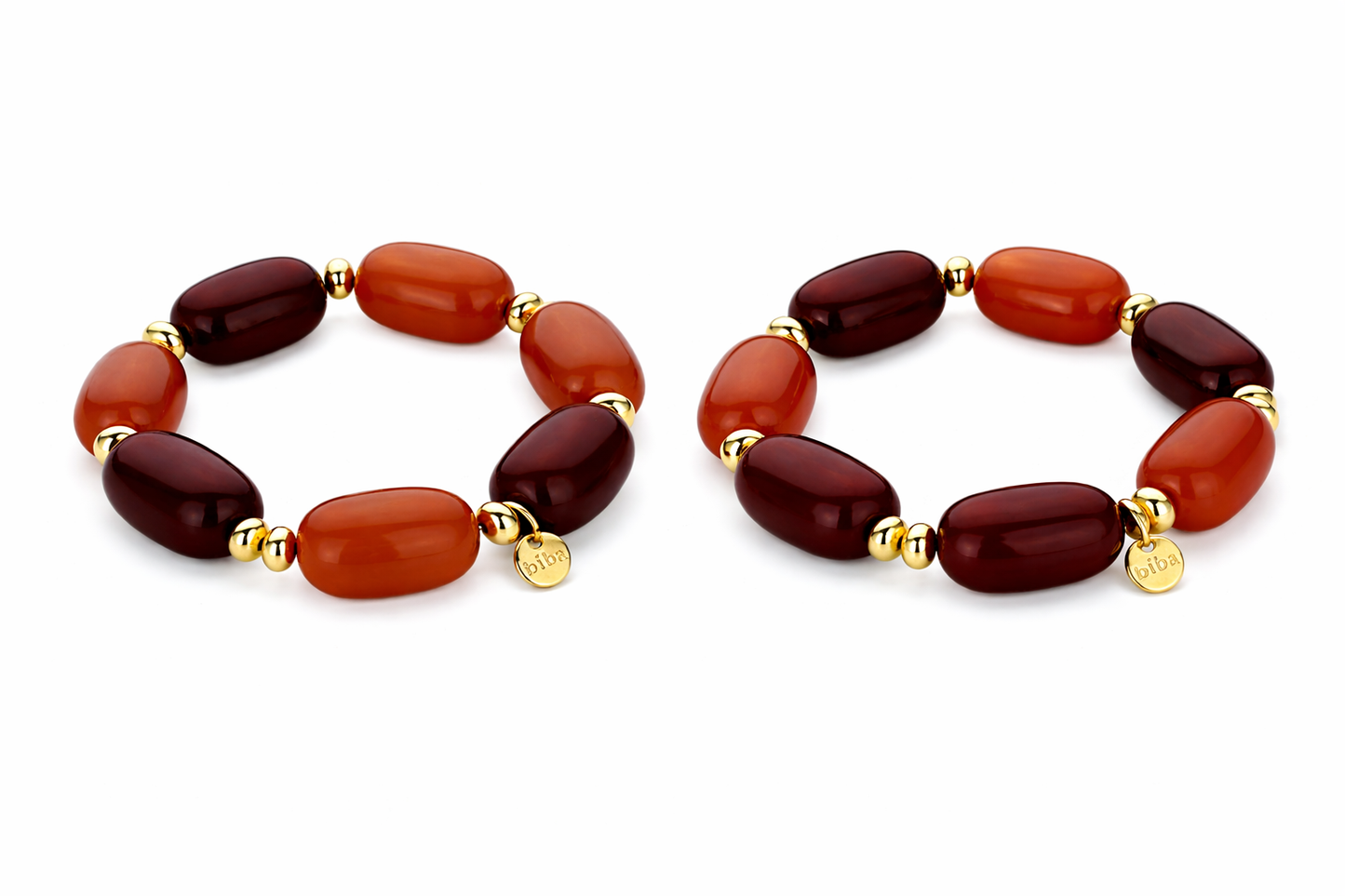 Armband Elastisches Big Resin Pearls Brombeere Kirsch Farben Biba