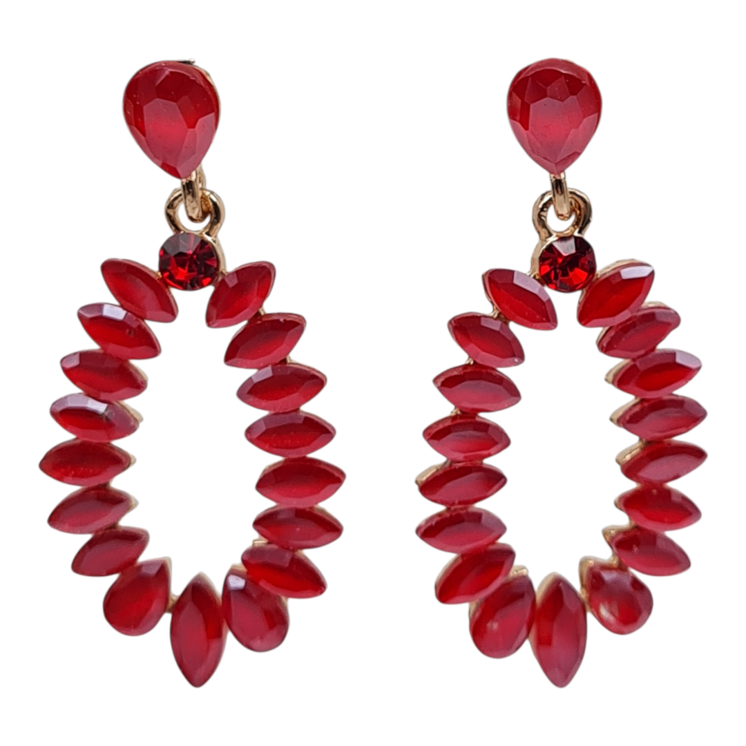 Ohrringe Orhhänger tropfenform Farben Nickelfrei Cat-Eye Stones Sweet7