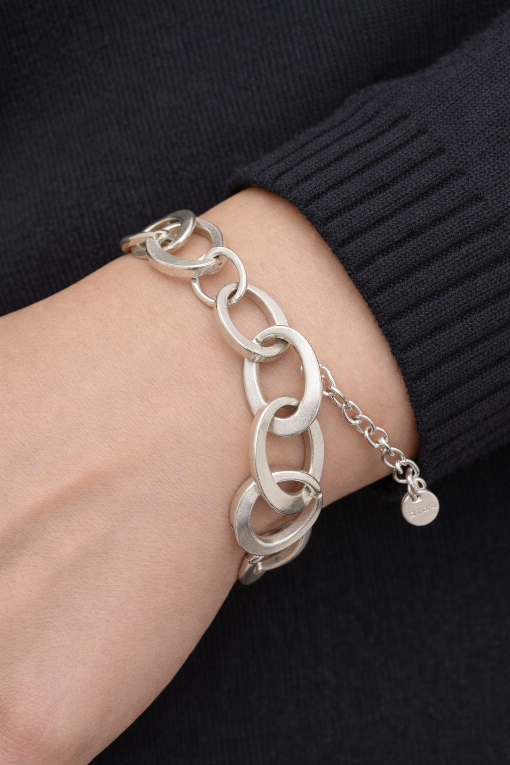 Biba Armband Gliederarmband Silberfarben matt used look nickelfrei modeschmuck